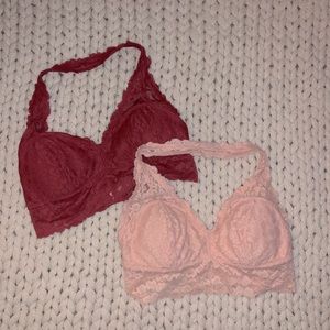 NWOT Set of aerie halter bralettes